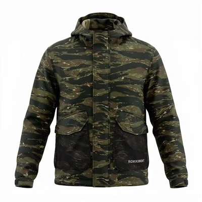 Meeste Jungle Tiger Camo kapuutsiga spordijope