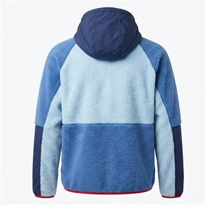 Color Block Hooded Sherpa Fleece Pullover Jacket suppliers