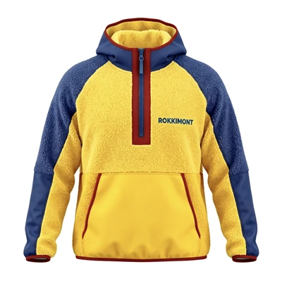 Color Block Hooded Sherpa Fleece Pullover Jacket factory
